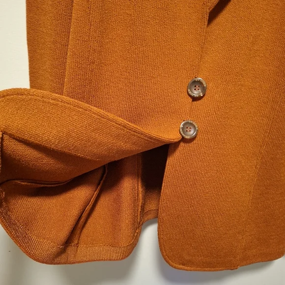 St. John Sport Burnt Orange Wool Blend Jacket Blazer Size Medium - Picture 5 of 10